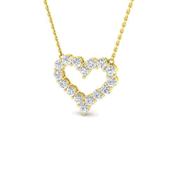 9ct Yellow Gold 0.94ct Lab Grown Diamond Heart Pendant