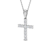 9ct White Gold 0.49ct Lab Grown Diamond Cross Pendant