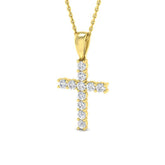 9ct Yellow Gold 0.49ct Lab Grown Diamond Cross Pendant