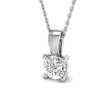 18k White Gold 0.65ct Natural Diamond Solitaire Pendant