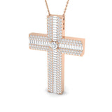Diamond Cross Pendant | 1.00 Ct to 3.00 Ct | 9K/18K Gold with Complimentary Silver Chain