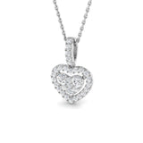 9ct White Gold 0.44ct Lab Grown Diamond Heart Pendant