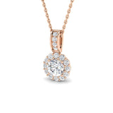 Flame Halo Pendant 0.75ct Gold Diamond(Without Chain )