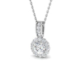 Flame Halo Pendant 0.75ct Gold Diamond(Without Chain )