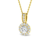 Flame Halo Pendant 0.75ct Gold Diamond(Without Chain )