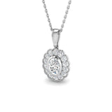 9ct White Gold 0.7ct Lab Grown Diamond Vintage Pendant