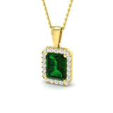 9ct Yellow Gold 2.66ct Lab Grown Emerald Pendant