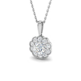 Diamond Flower Pendant| Vintage Rose Gold Floral Pendant Without Chain