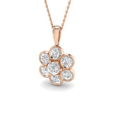 Cluster Diamond Pendant 2ct in 9K Rose Gold – Lab & Natural