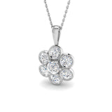 Cluster Diamond Pendant 2ct in 9K Rose Gold – Lab & Natural
