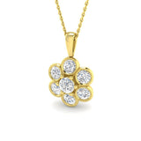 Cluster Diamond Pendant 2ct in 9K Rose Gold – Lab & Natural