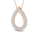 Lab Grown Diamond Tear Drop Halo Pendant 2ct Necklace in Gold Without Chain