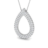Lab Grown Diamond Tear Drop Halo Pendant 2ct Necklace in Gold Without Chain