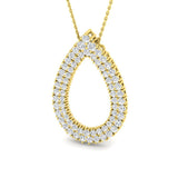 Lab Grown Diamond Tear Drop Halo Pendant 2ct Necklace in Gold Without Chain