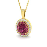 Flare Pink Tourmaline Pendant 2.5ct Gold (Without Chain )