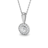 Round Halo Diamond Pendant in Gold | Lab & Natural Diamonds | Bezel Pave Set