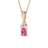 Pink Sapphire Diamond Pendant 0.5–1.5ct Gold – Lab-Grown & Natural