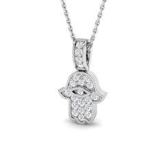 9ct White Gold 0.25ct Lab Grown Diamond Pendant - Religious