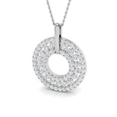 Round Diamond Halo Pendant 1.75–2.5ct Gold | Lab-Grown & Natural