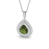 Green Tourmaline Diamond Pendant 2ct Gold – Lab-Grown & Natural