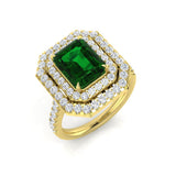 Diamond Sunbury Emerald Ring | 3.5ct | Hallmarked Gold & Platinum