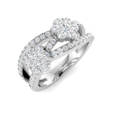 Double Cluster Diamond Ring 0.75ct | UK Hallmarked