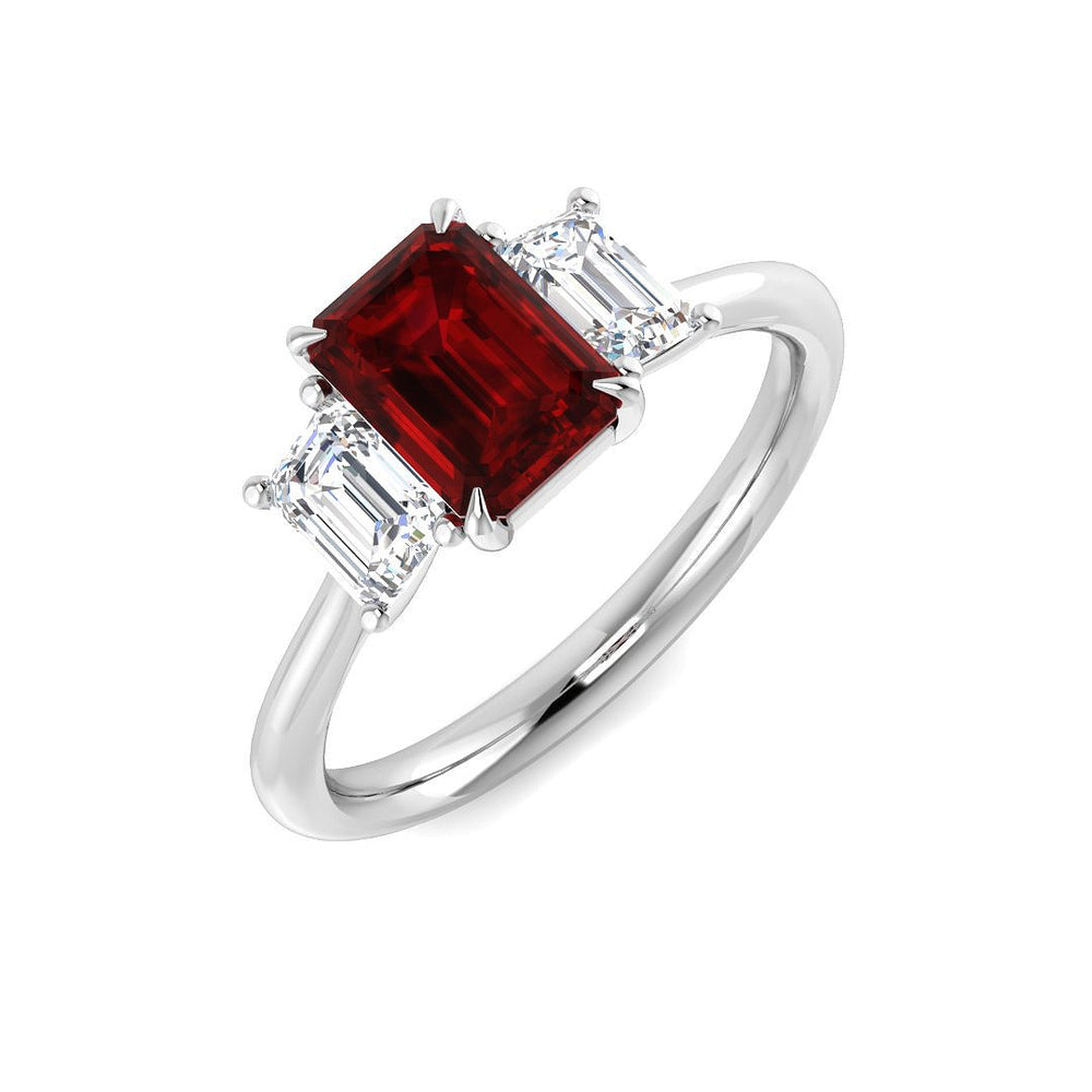 Ruby Three Stone Ring