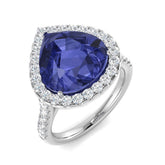 Pear Tanzanite Diamond Cocktail Ring in White Gold