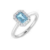 Diamond Hatfiesb Aquamarine Ring | 0.75ct | Hallmarked Gold & Platinum