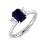 Blue Sapphire Trilogy Ring