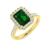 Green Emerald Engagement Ring