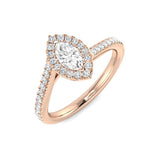 Marquise Cut Diamond Halo Engagement Ring | 0.50ct | Hallmarked Gold & Platinum