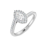 Marquise Cut Diamond Halo Engagement Ring | 0.50ct | Hallmarked Gold & Platinum