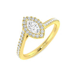 Marquise Cut Diamond Halo Engagement Ring | 0.50ct | Hallmarked Gold & Platinum