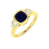 Diamond sikkob Blue Sapphire Ring | 1.25ct