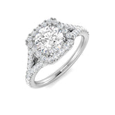 1.50Carat D-E/VS Lab Grown Diamond Halo Engagement Ring 9k White Gold Ready To Ship