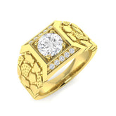 1.20Carat D-E/VS Lab Grown Diamond Signet Engagement Ring 9k Yellow Gold Ready To Ship
