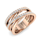 Diamond Crisscross Band Fancy Ring | 0.75ct | Hallmarked Gold & Platinum
