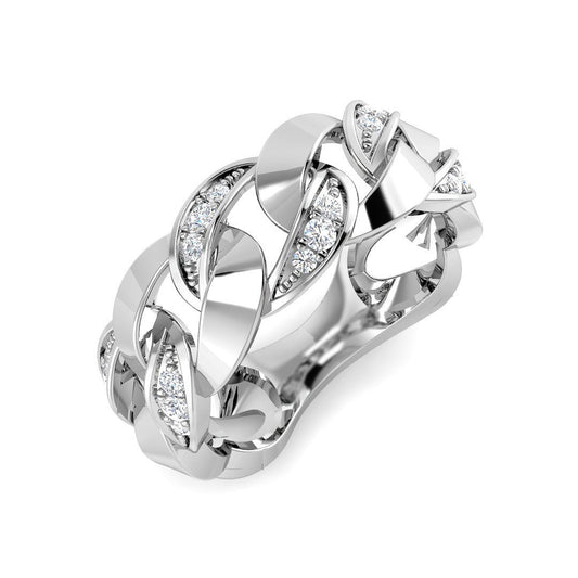 Lab-Grown Diamond Fancy Link Ring | 0.2ct | Hallmarked Platinum