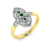 Green Emerald Trio Ring