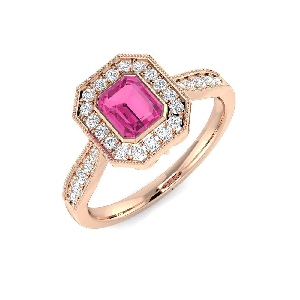 Milgrain Halo Ring