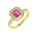 Vintage Halo Sapphire Ring