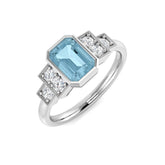 Diamond Ebfiesb Aquamarine Ring | 1ct - 1.25ct