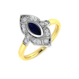 Diamond Barbek Blue Sapphire Ring | 0.25ct - 0.33ct