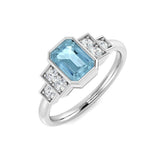 Diamond Taubtob Aquamarine Ring | 0.75ct - 1.75ct