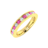 Diamond Pink Sapphire Band
