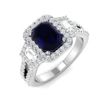 Diamond Kismarbock Blue Sapphire Ring | 2.75ct