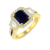 Diamond Kismarbock Blue Sapphire Ring | 2.75ct