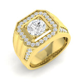 2.50Carat D-E/VS Lab Grown Diamond Signet Engagement Ring 9k Yellow Gold Ready To Ship