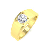 1.10Carat D-E/VS Lab Grown Diamond Signet Engagement Ring 9k Yellow Gold Ready To Ship